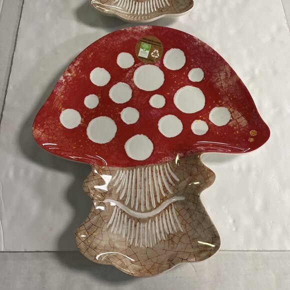Mushroom Shaped Melamine Platter Serving Tray 16 X 14 Whimsical Boho 70s Retro 2 - Picture 4 of 10